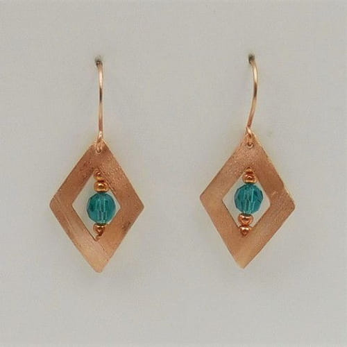 Click to view detail for DKC-1048 Earrings copper, TQ Swarovski crystals